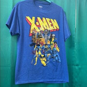 Marvel X-Men Blue Tee with Vibrant Characters Medium